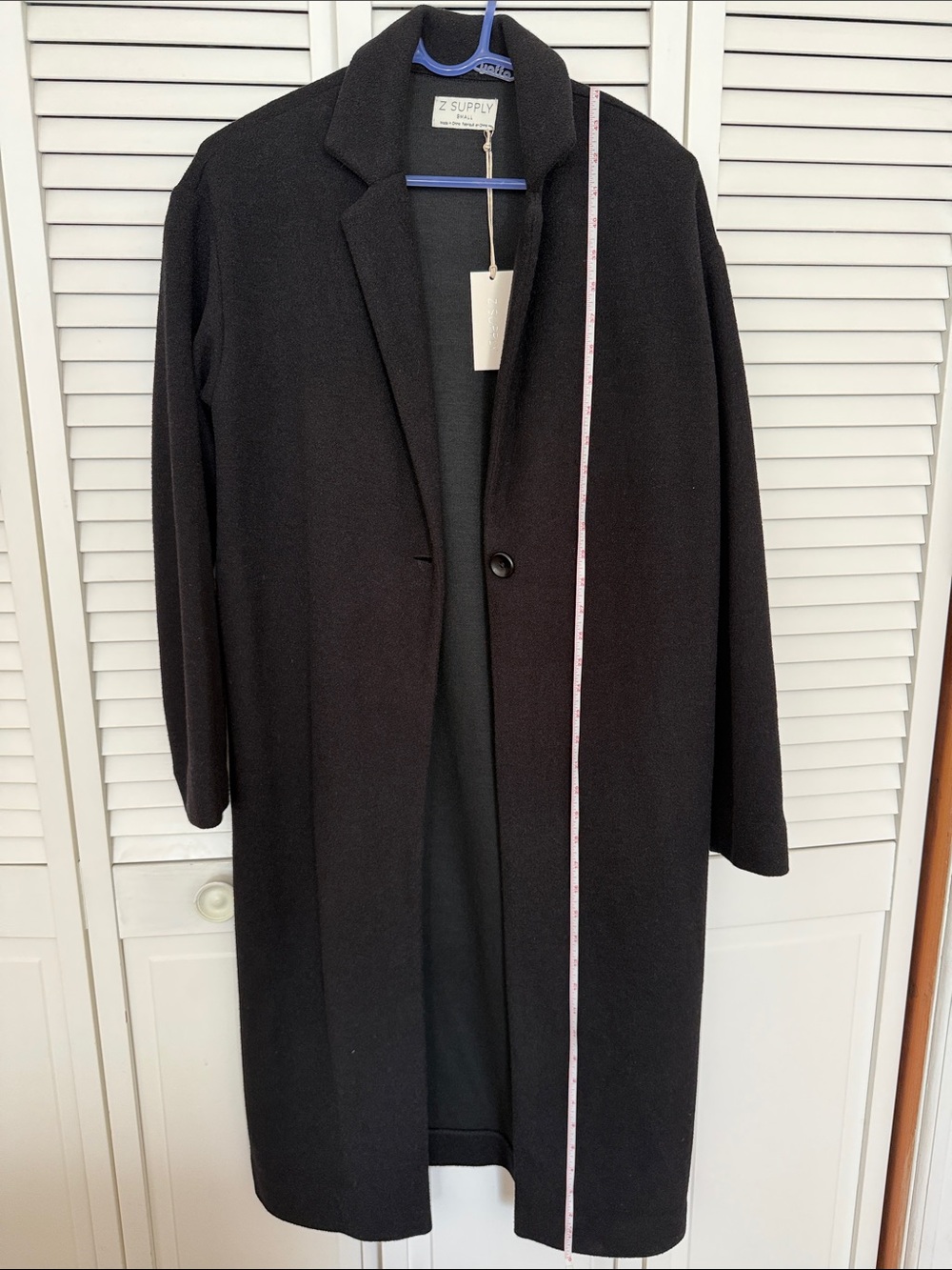 Z Supply Black Single-Button Long Trench Coat